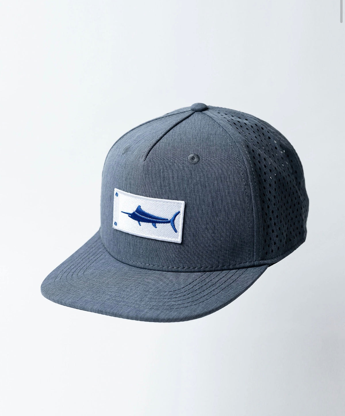 Billfish Blue Marlin Flag Flat Brim Hat