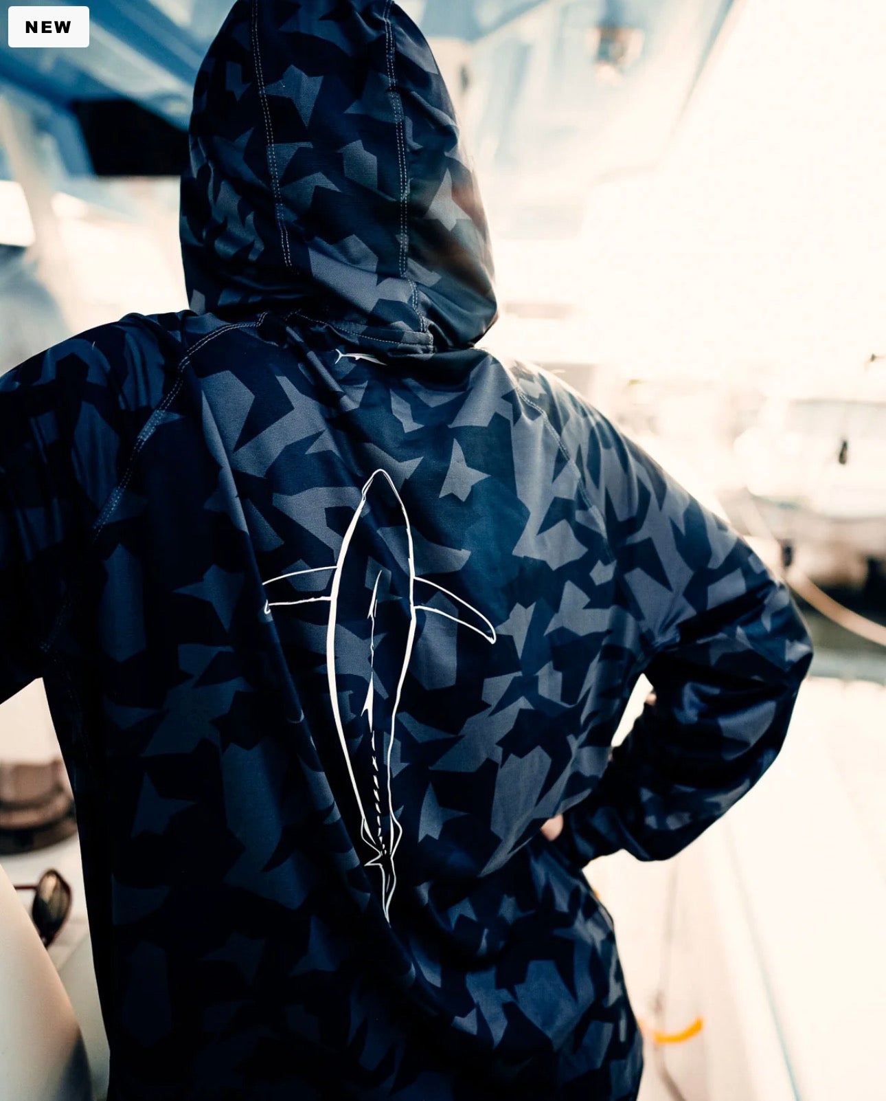 Billfish TUNA SILHOUETTE HOODED LONG SLEEVE